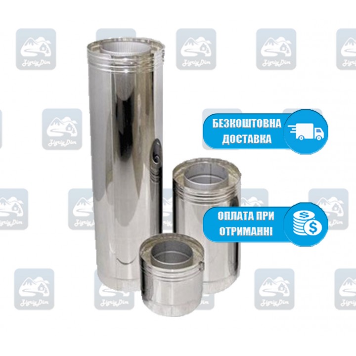 Труба-сэндвич 0,25м / 0,5 мм - нержавейка в нержавейке